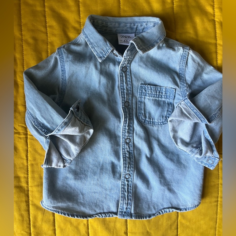 Zara chambray Button-Up Shirt (6-9 mo)